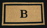 Double border doormat with "B" initial