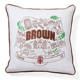Brown University embroidered pillow