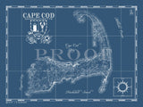 Sample of Cape Cod Massachusetts map in Navy