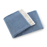 Lagoon Herringbone Blanket with fringe