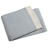 Sky Blue Herringbone Blanket with fringe