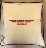 Saying on the back of the Cornwell University pillow