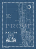Sample of Naples Florida map in navy