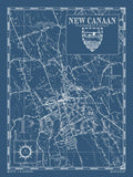 Sample of New Canaan Connecticut map in navy