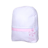 Pink Medium seersucker backpack