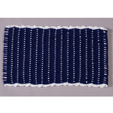 Blue and white border doormat