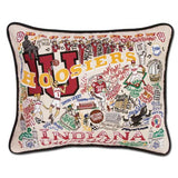 Indiana University embroidered pillow