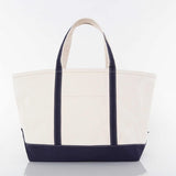 Large navy canvas boat n tote with navy handles