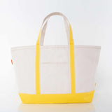 Large yellow canvas boat n tote with yellow handles