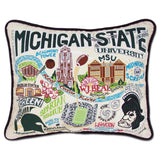 Michigan State University embroidered pillow