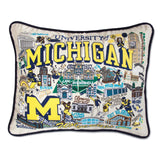 University of Michigan embroidered pillow