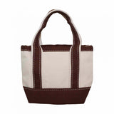 Mini brown canvas boat n tote with brown handles
