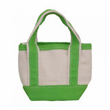 Mini grass green canvas boat n tote with grass green handles