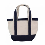 Mini navy canvas boat n tote with navy handles