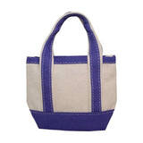 Mini violet canvas boat n tote with violet handles