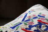 Close up picture of the Nantucket hand embroidered pillow