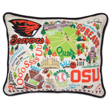 Oregon State University embroidered pillow