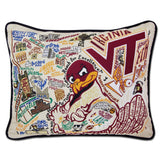 Virginia Tech embroidered pillow