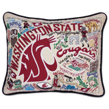 Washington State University embroidered pillow