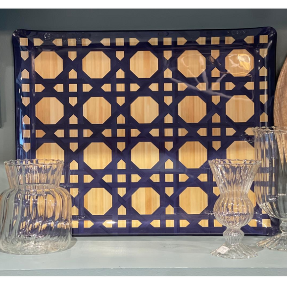 Blue Acrylic Cane Tray