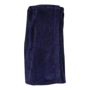 Navy Cotton Velour Towel Wrap