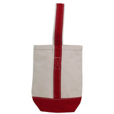 Red double wine canvas tote