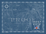Sample of Aspen Colorado map in Navy