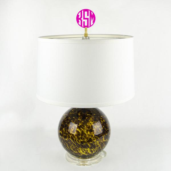 Block Monogram Lamp Finial Nantucket Monogram Design by Brooke Boothe