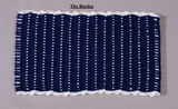 Blue and white border doormat