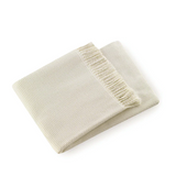 Cream Dotted Throw Blanket with fringe