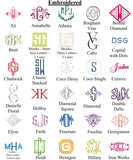 monogram options for Hand Embroidered Round Jewelry Case