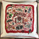 Harvard University embroidered pillow