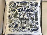 Yale University embroidered pillow