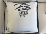 Saying on the back of the Yale University pillow