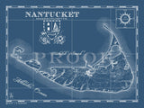 Sample of Nantucket Massachusetts map in Navy