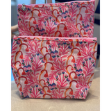 Pink Vines medium and large cosmetic cases