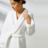Plush Robe with Grey Piping