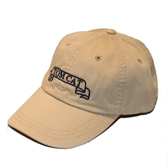 Khaki premium cap with navy times large in banner border