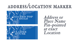 Sample of address/location marker: address or place name is pin-pointed at the exact location