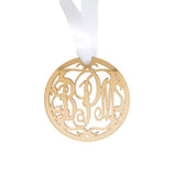 Beso monogrammed ornament in mirrored gold