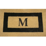 Single border doormat with "M" initial