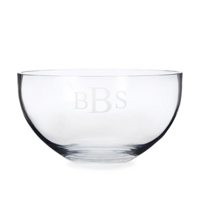 The Nantucket Glass Bowel with etched monogram