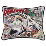 University of Arkansas Embroidered pillow