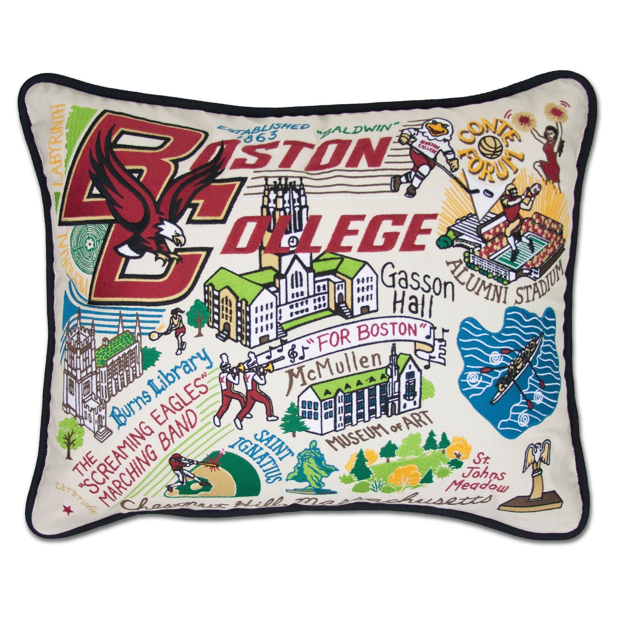 Stanford university~ Collegiate Embroidered Pillow by good CatStudio