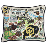 University of Colorado Boulder embroidered pillow