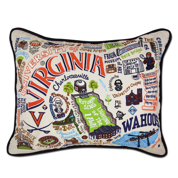 University of Virginia embroidered pillow