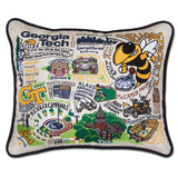 Georgia Tech embroidered pillow