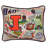 University of Illinois embroidered pillow