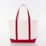 Medium red canvas boat n tote with red handles