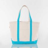 Medium turquoise canvas boat n tote with turquoise handles